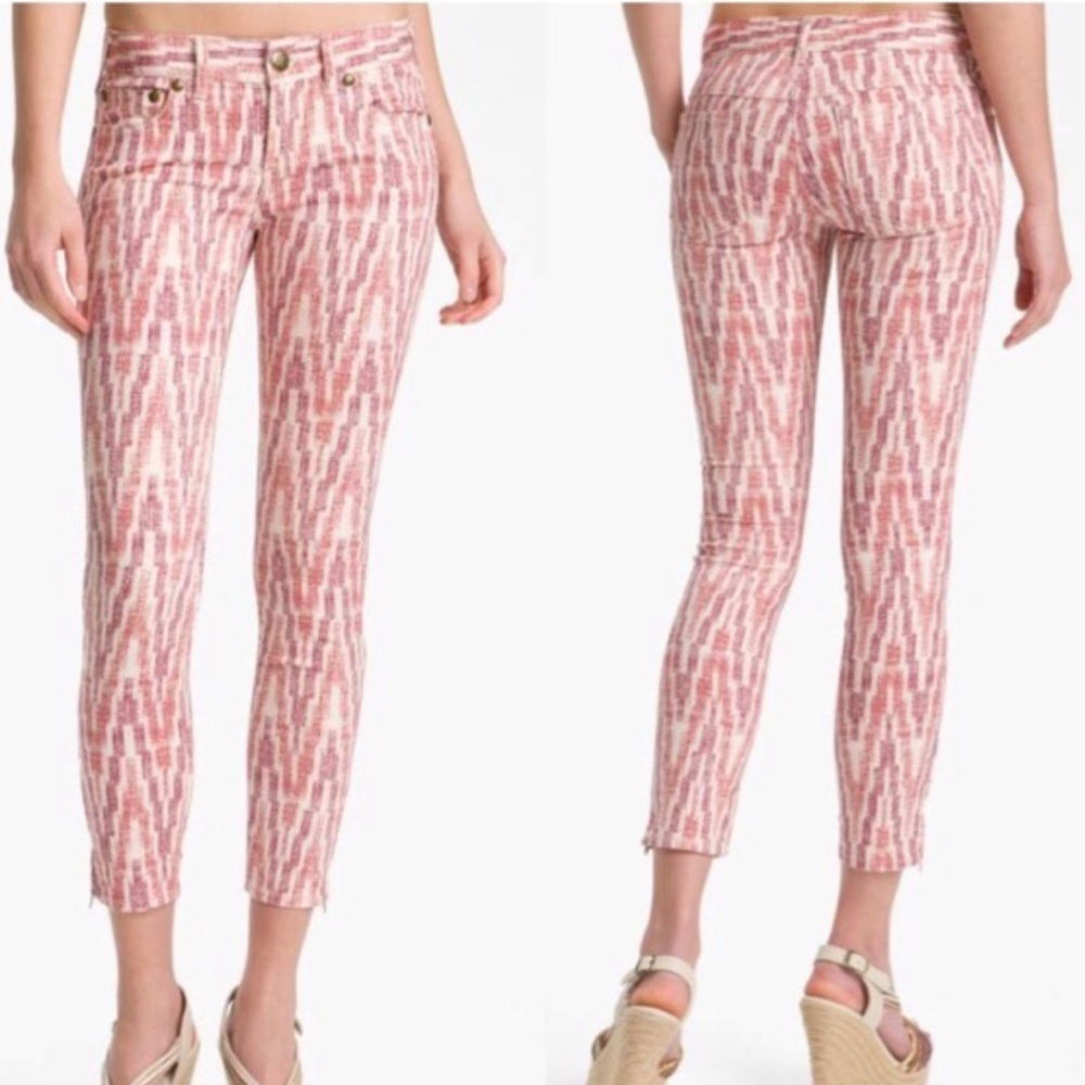 Free People/ Print Skinny Jeans/ 25